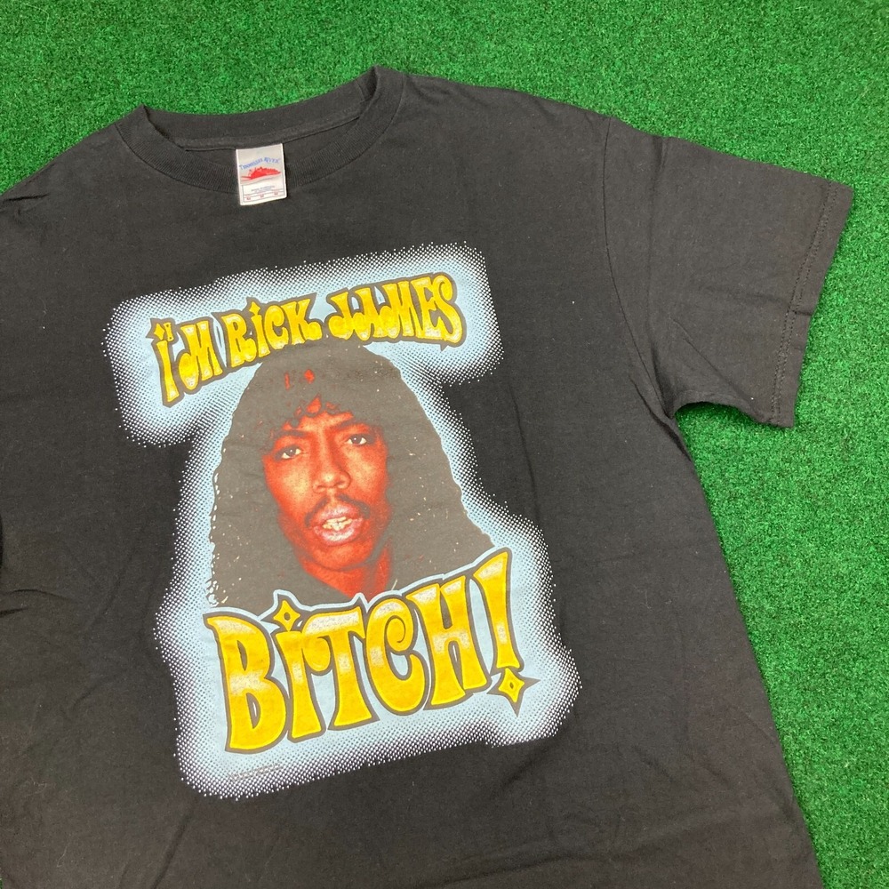 Vintage‎ Rick James Shirt Mens M Black 2004 Dave Chappelle Show Freaknik Wu Tang